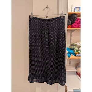 Navy Blue & White Polka Dot Reformation Petites Skirt Size 2P